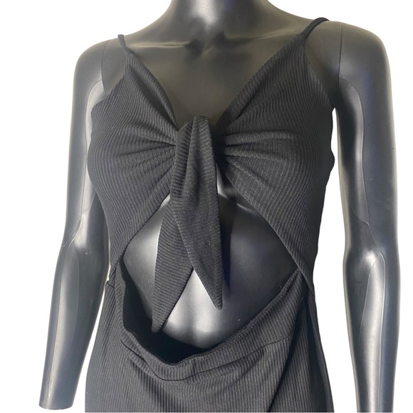 BEBE front tie Rib knit mini dress size Large (b36) - Picture 6 of 6